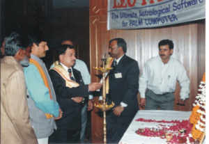 Lightening of lamp by Maharishi Tilak Raj and others on an Astrological conference